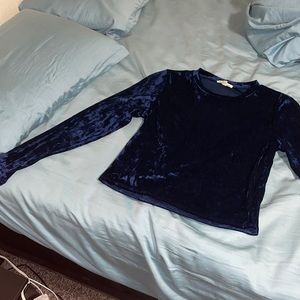 Blue suede long sleeve